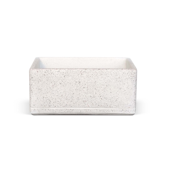 Lavello Da Esterno In Cemento 45x30x20 Rodi Bianco Terrazzo Kam