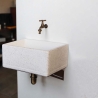 Lavello Da Esterno In Cemento 45x30x20 Rodi Bianco Terrazzo Kam