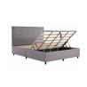 Letto Matrimoniale 160x200 Con Vano Contenitore Tessuto Grigio Chiaro