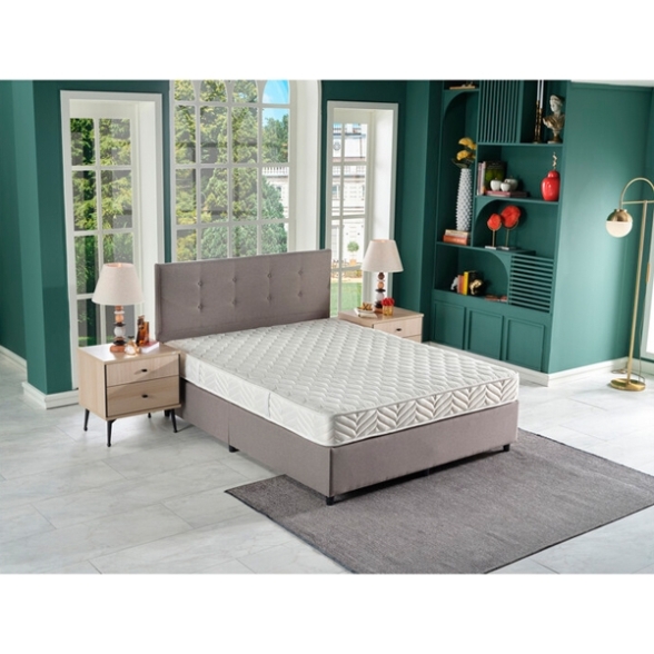 Letto Matrimoniale 160x200 Con Vano Contenitore Tessuto Grigio Chiaro
