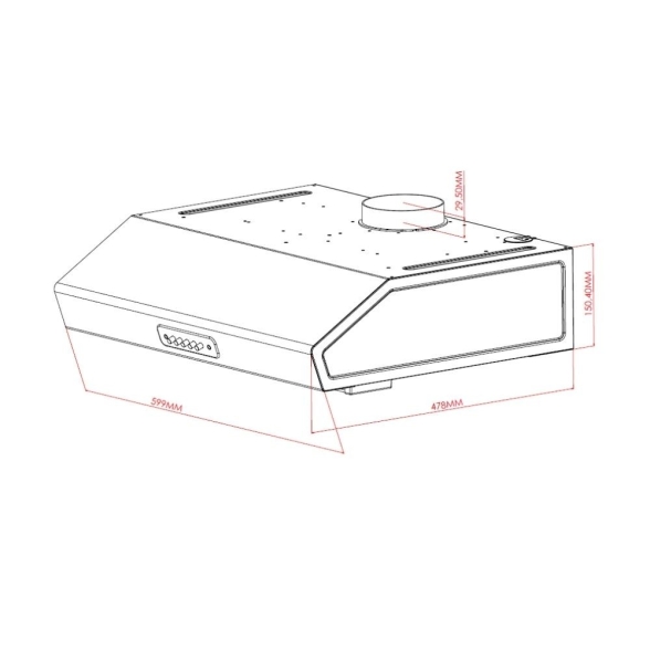 Cappa Sottopensile 60 Cm Tornado Inox Samet