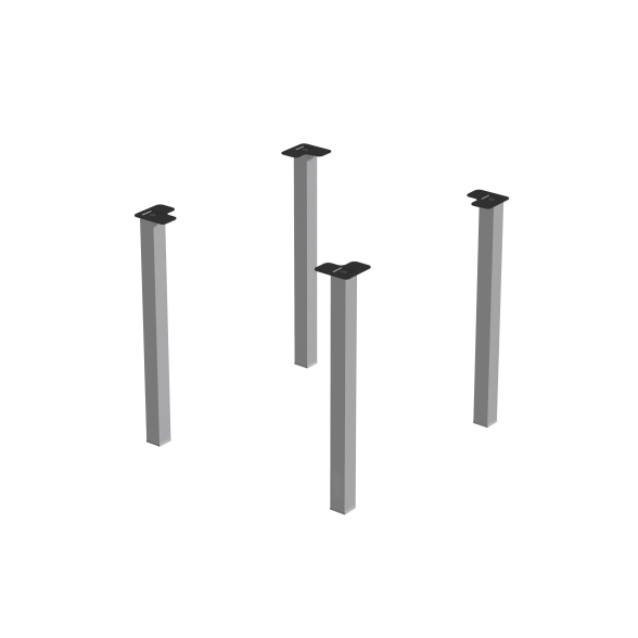 Gambe quadrate da tavolo 50x50 mm in acciaio verniciato alluminio