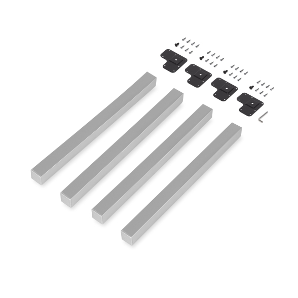 Gambe quadrate da tavolo 50x50 mm in acciaio verniciato alluminio