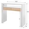 Scrivania Consolle Estraibile 98x36x87 Cm Bianco E Rovere