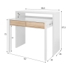 Scrivania Consolle Estraibile 98x36x87 Cm Bianco E Rovere