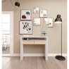 Scrivania Consolle Estraibile 98x36x87 Cm Bianco E Rovere