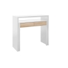 Scrivania Consolle Estraibile 98x36x87 Cm Bianco E Rovere