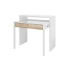 Scrivania Consolle Estraibile 98x36x87 Cm Bianco E Rovere