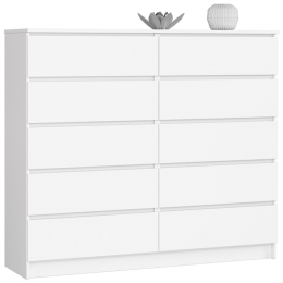 Cassettiera Credenza 140x40x100 Cm 10 Cassetti Artika Bianco Opaco