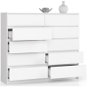 Cassettiera Credenza 140x40x120 Cm 10 Cassetti Artika Bianco Opaco