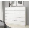 Cassettiera Credenza 140x40x120 Cm 10 Cassetti Artika Bianco Opaco