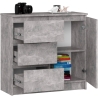 Cassettiera Credenza 80 Cm 3 Cassetti 1 Anta Artika Effetto Cemento