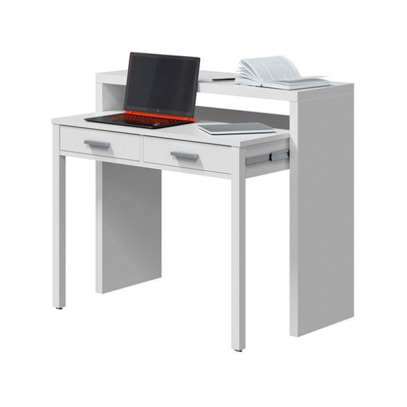 Scrivania Consolle Estraibile 98x36x87 Cm Bianco Opaco