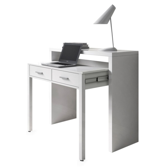 Scrivania Consolle Estraibile 98x36x87 Cm Bianco Opaco