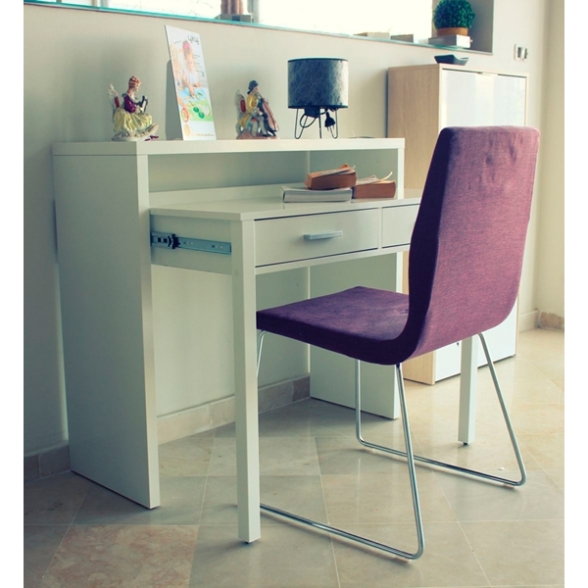 Scrivania Consolle Estraibile 98x36x87 Cm Bianco Opaco