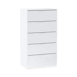 Cassettiera Moderna 5 Cassetti 60x40x110 Bianco Opaco Basic Line