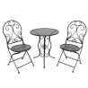 Set Da Giardino Tavolo 60 Cm Sedie Pieghevoli In Ferro Sanremo Nero