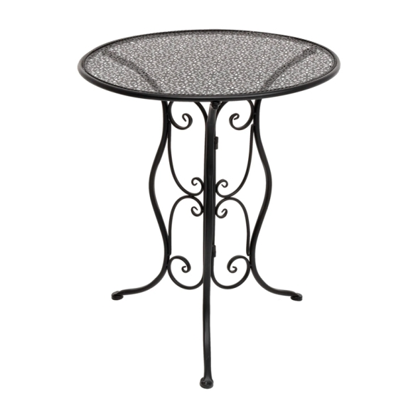 Set Da Giardino Tavolo 60 Cm Sedie Pieghevoli In Ferro Sanremo Nero