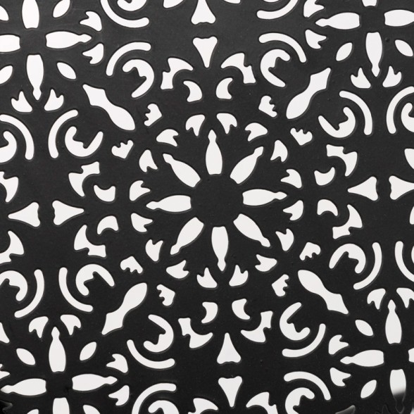 Set Da Giardino Tavolo 60 Cm Sedie Pieghevoli In Ferro Sanremo Nero