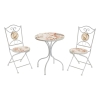 Set Bistrot Tavolo Mosaico 60 Cm 2 Sedie Pieghevoli Otranto Bianco