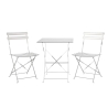 Set Bistrot Pieghevole In Acciaio Tavolo 60x60 2 Sedie Donald Bianco