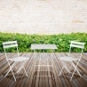 Set Bistrot Pieghevole In Acciaio Tavolo 60x60 2 Sedie Donald Bianco