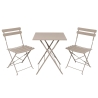 Set Bistrot Pieghevole In Acciaio Tavolo 60x60 2 Sedie Donald Tortora