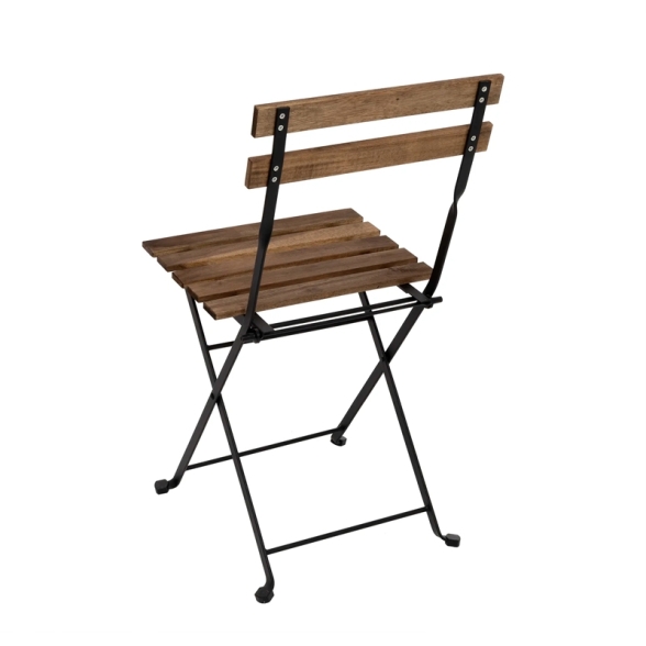 Set Bistrot Pieghevole In Legno Tavolo 54x55 Con 2 Sedie Donald Acacia