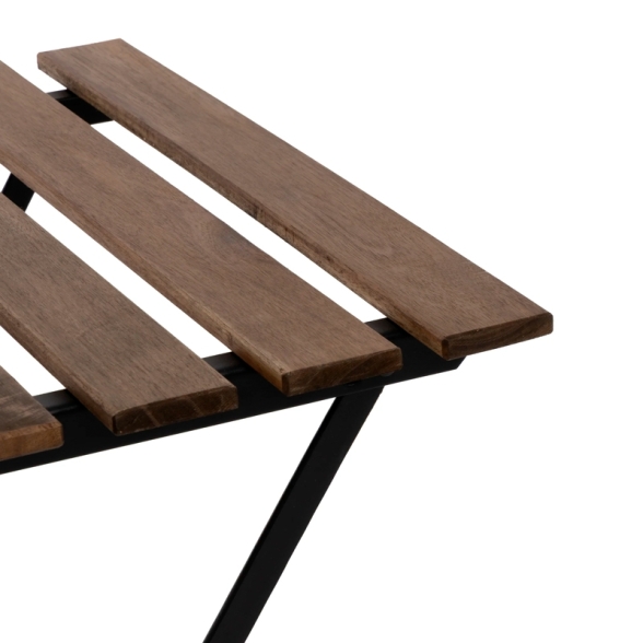 Set Bistrot Pieghevole In Legno Tavolo 54x55 Con 2 Sedie Donald Acacia