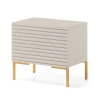 Comodino Cannettato 46 Cm 1 Anta Tortora Piedini Oro Zenith