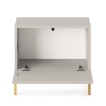 Comodino Cannettato 46 Cm 1 Anta Tortora Piedini Oro Zenith
