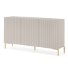 Madia Cannettata 140 Cm 3 Ante Tortora Piedini Oro Zenith