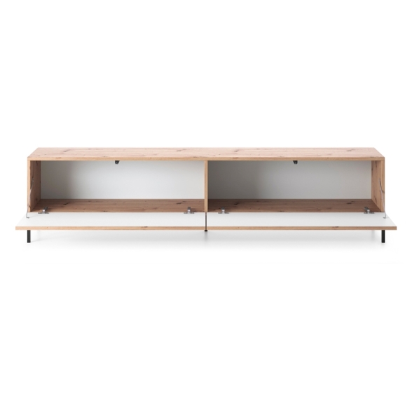Mobile TV 175 Cm Listellato 2 Ante Rovere Piedini Neri Zenith