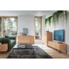 Mobile TV 175 Cm Listellato 2 Ante Rovere Piedini Neri Zenith