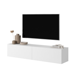 Mobile TV Sospeso 140 Cm Cannettato 2 Ante Bianco Opaco Bali