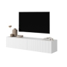 Mobile TV Sospeso 140 Cm Cannettato 2 Ante Bianco Opaco Bali