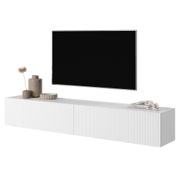Mobile TV Sospeso 175 Cm Cannettato 2 Ante Bianco Opaco Bali