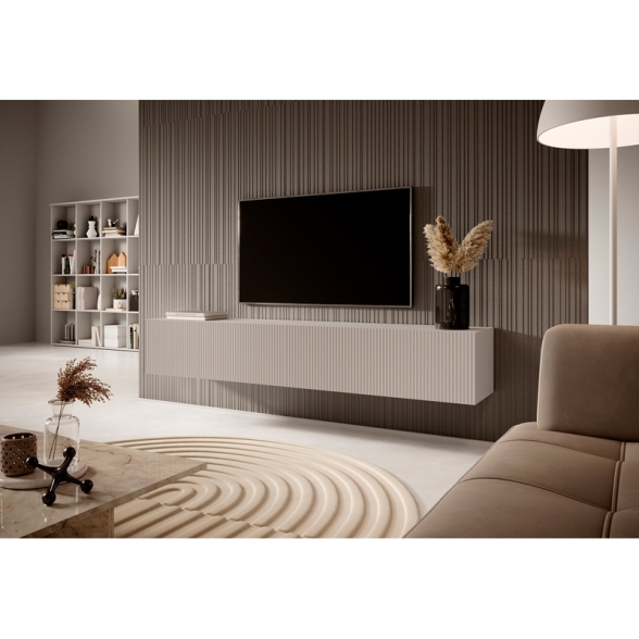Mobile TV Sospeso 175 Cm Cannettato 2 Ante Tortora Bali