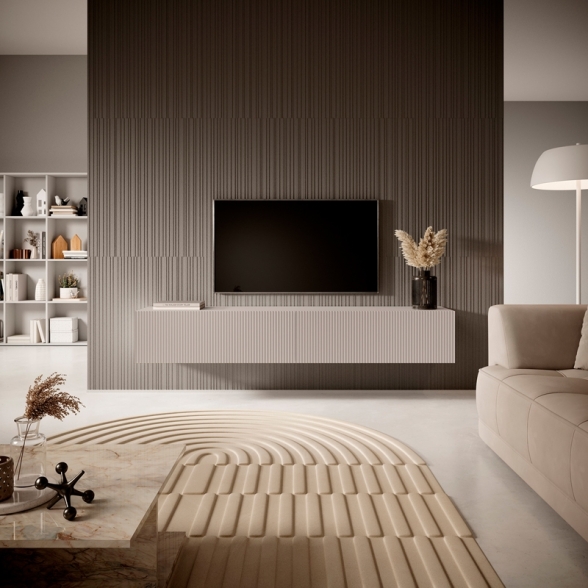 Mobile TV Sospeso 175 Cm Cannettato 2 Ante Tortora Bali