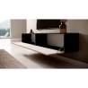 Mobile TV Sospeso Listellato 175 Cm Nero E Rovere Astra