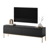 Mobile TV Da Terra 150 Cm 2 Ante Nero Piedini Oro Lume