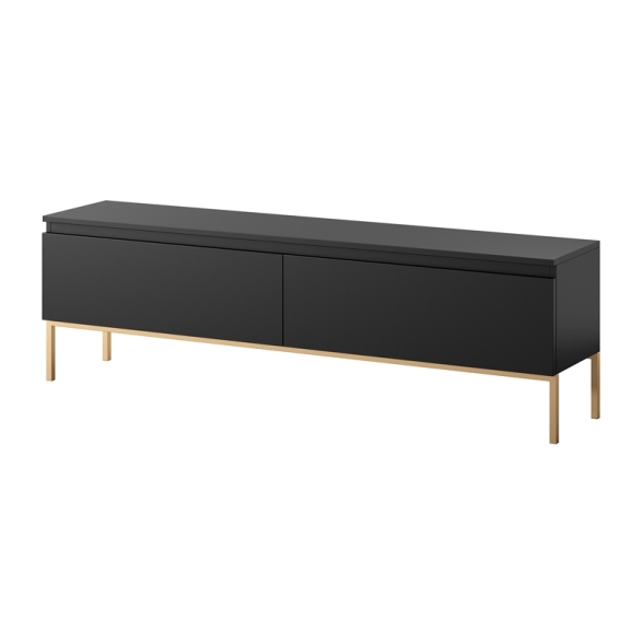 Mobile TV Da Terra 150 Cm 2 Ante Nero Piedini Oro Lume