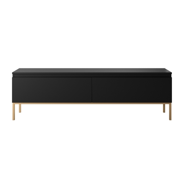 Mobile TV Da Terra 150 Cm 2 Ante Nero Piedini Oro Lume