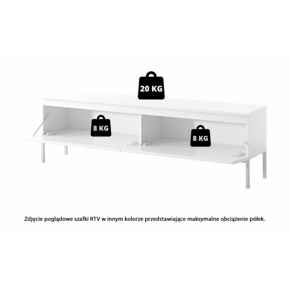 Mobile TV Da Terra 150 Cm 2 Ante Nero Piedini Oro Lume