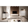 Mobile TV Da Terra 175 Cm 2 Ante Bianco Piedini Oro Lume