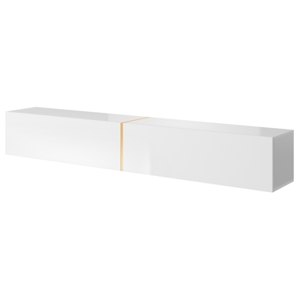 Mobile TV Sospeso 200 Cm 2 Ante Bianco Lucido E Oro Echo