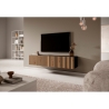 Mobile TV Sospeso Listellato 140 Cm Nero E Rovere Astra