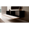 Mobile TV Sospeso Listellato 140 Cm Nero E Rovere Astra