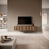 Mobile TV Sospeso Listellato 140 Cm Nero E Rovere Astra