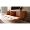 Mobile TV Sospeso Listellato 140 Cm Rovere E Nero Astra